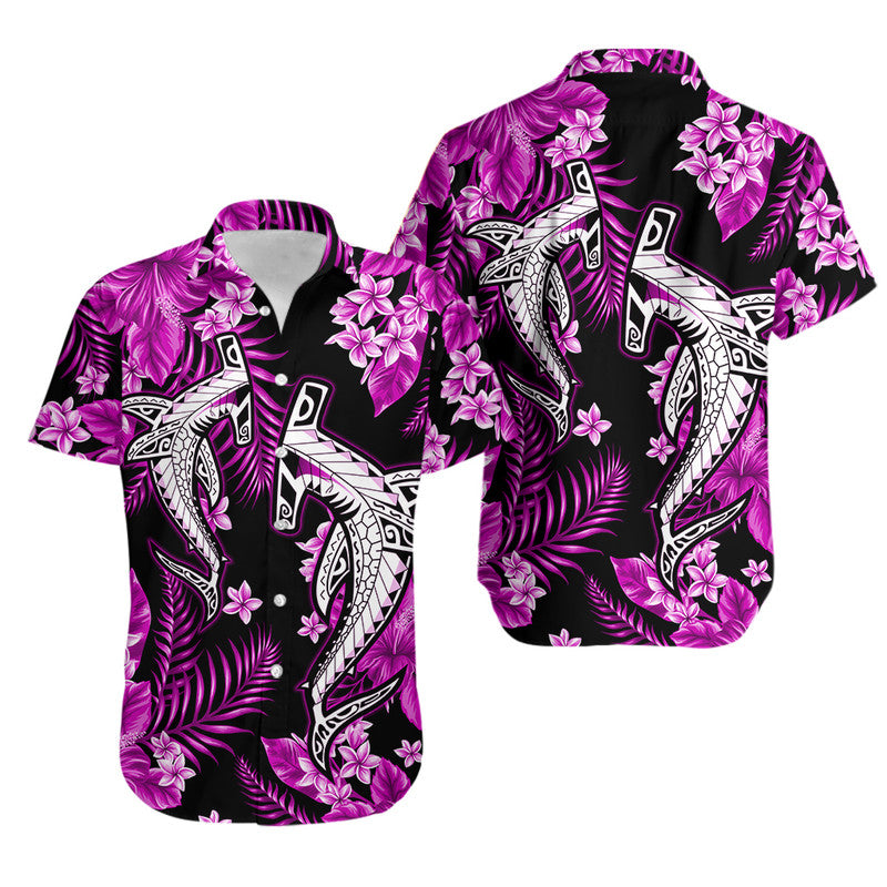 Hawaii Summer Colorful Shark Hawaiian Shirt Purple