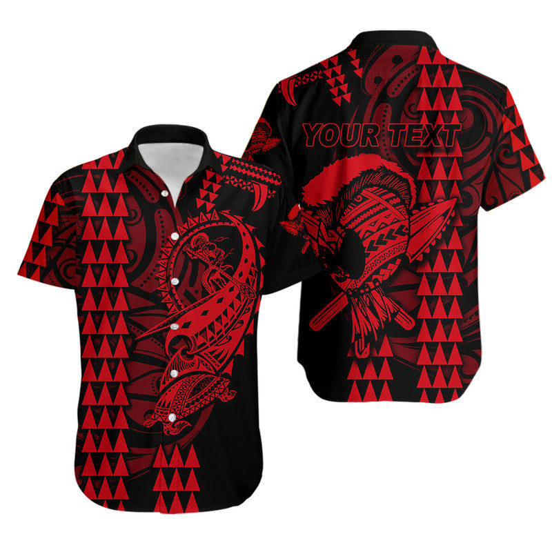 Custom Personalised Hawaii Polynesian Warrior Kakau Hawaiian Shirt - Red