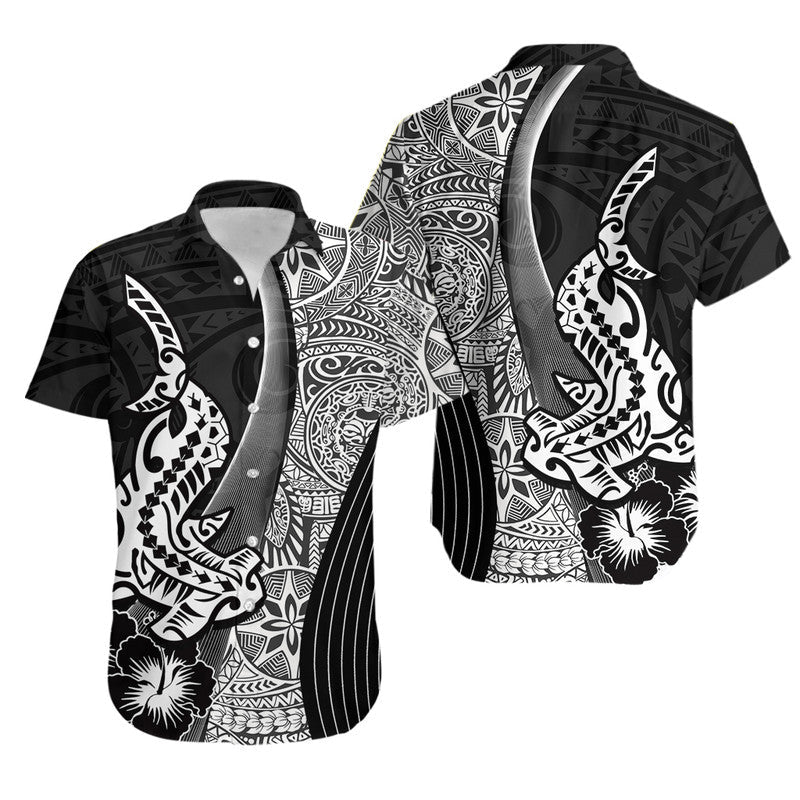 Hawaiian Shark Polynesian Hawaiian Shirt Vibe Black Style