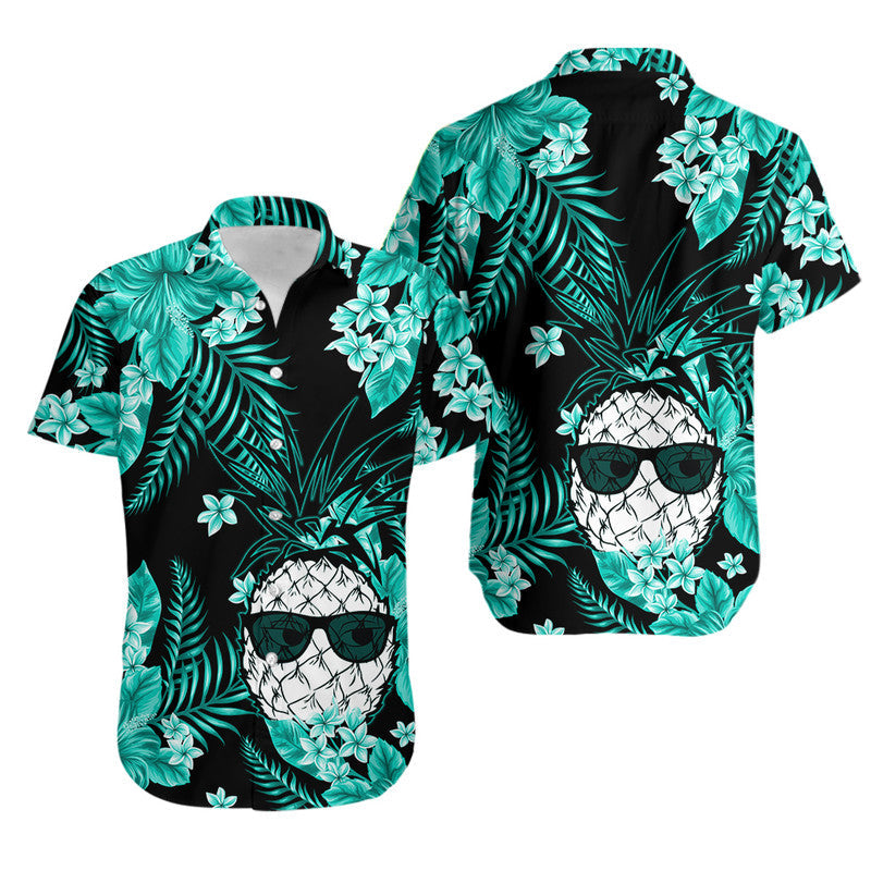 Hawaii Summer Colorful Pineapple Hawaiian Shirt Turquesa