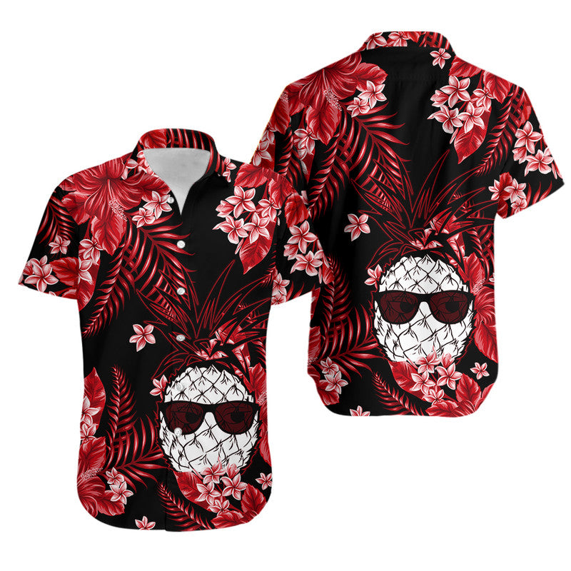 Hawaii Summer Colorful Pineapple Hawaiian Shirt Red