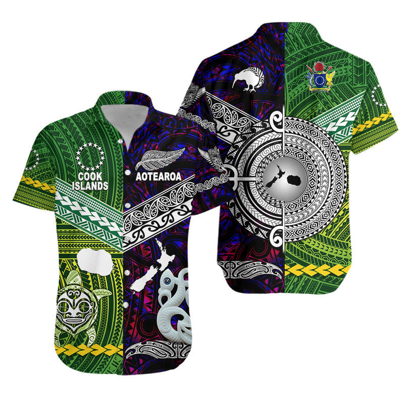 Matching Clothes For Couples New Zealand And Cook Islands Combo Dress And Shirt Together Purple