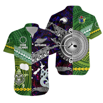 Matching Clothes For Couples New Zealand And Cook Islands Combo Dress And Shirt Together Purple