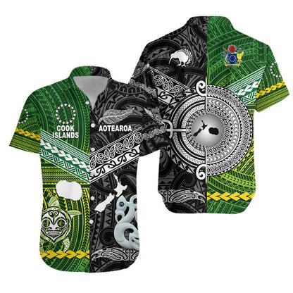 Matching Outfits For Couples New Zealand And Cook Islands Combo Dress And Shirt Together Black