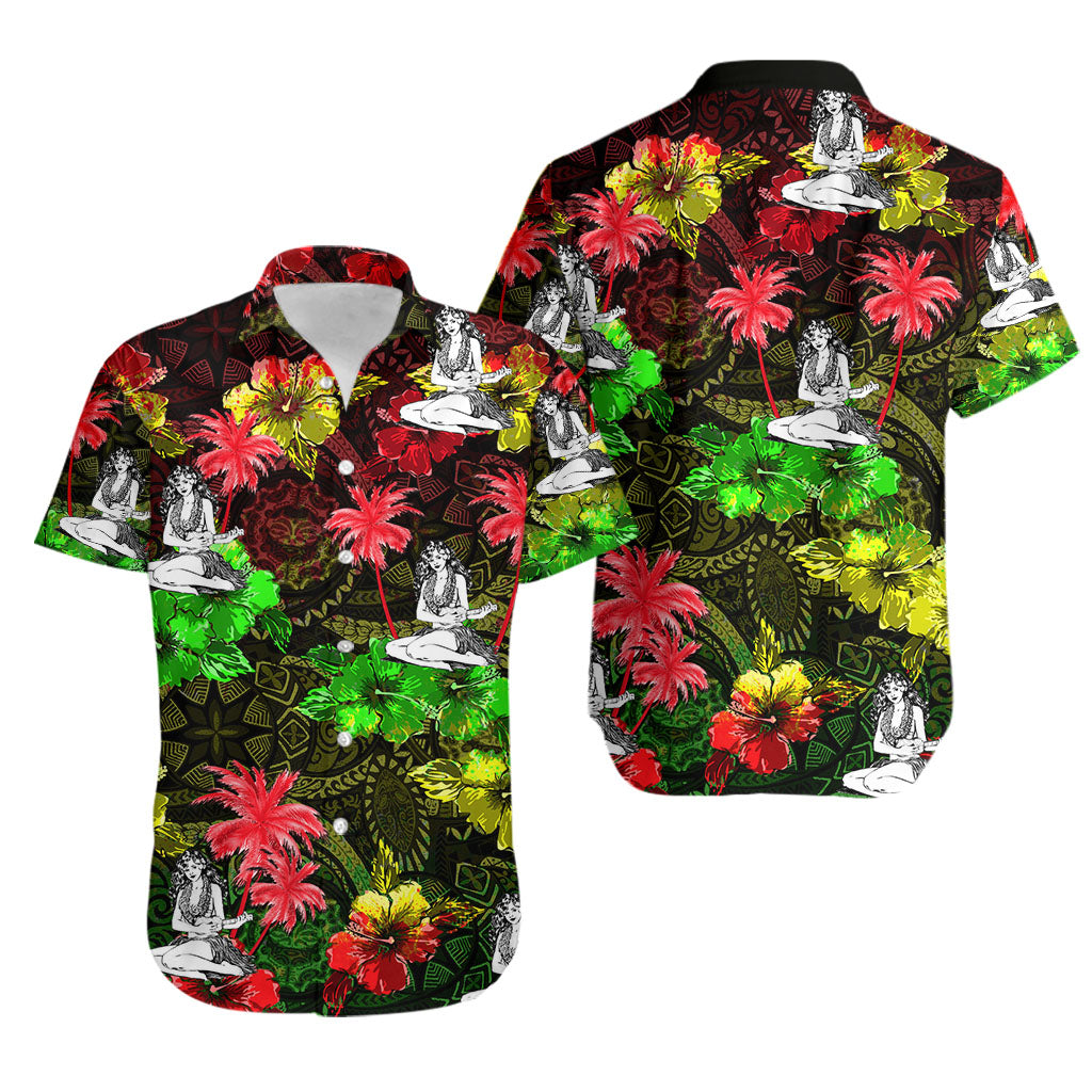 Hawaiian Shirt - Hawaii Summer Hula Girl No.1