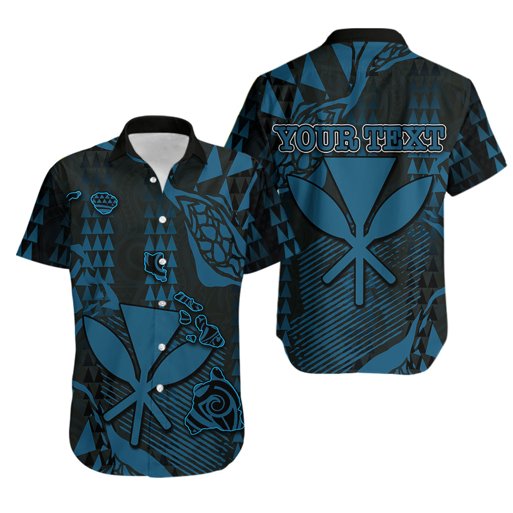 Custom Personalised Hawaii Kanaka Map Hawaiian Shirt Blue Style