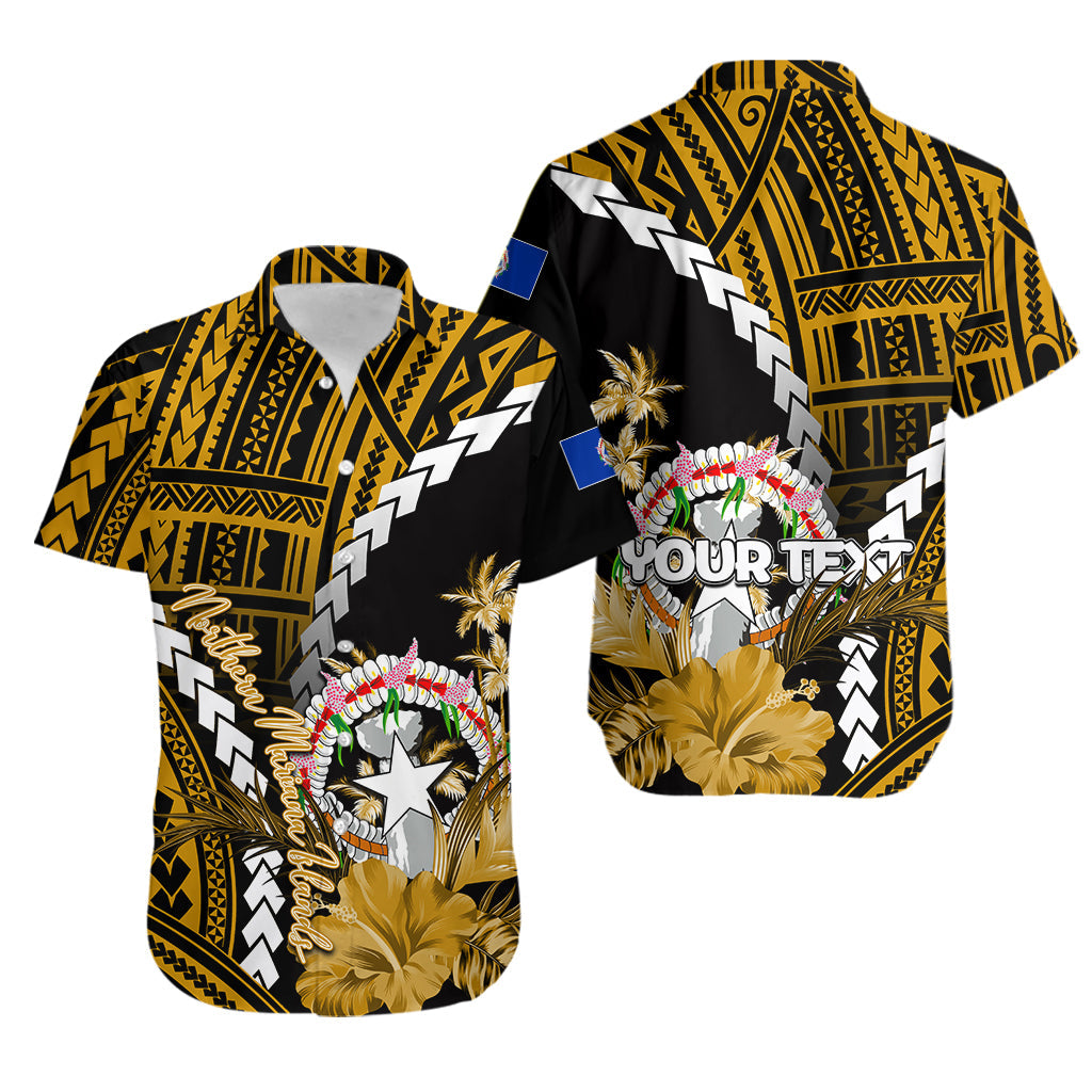 Custom PersonalisedNorthern Mariana Islands Hawaiian Shirt Polynesian Style Gold Color