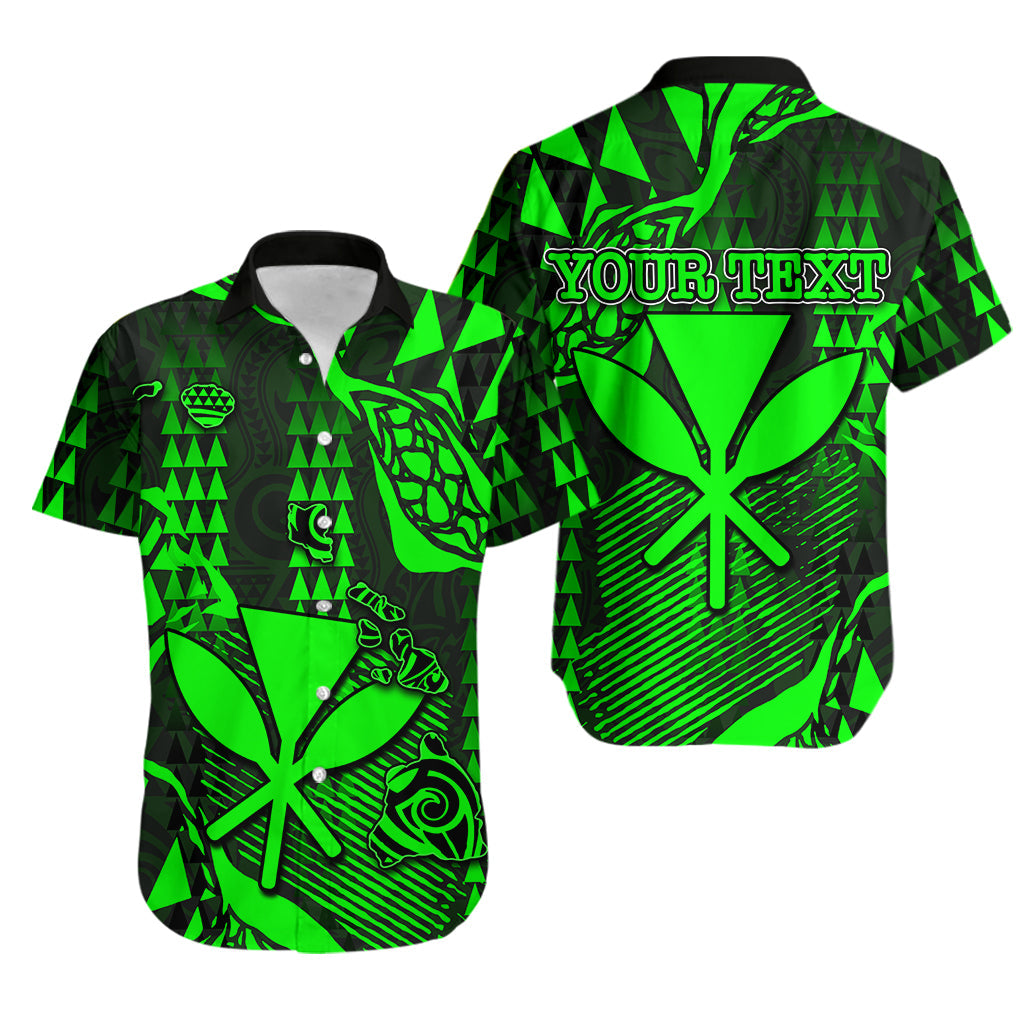 Custom Personalised Hawaii Kanaka Map Hawaiian Shirt Green Style