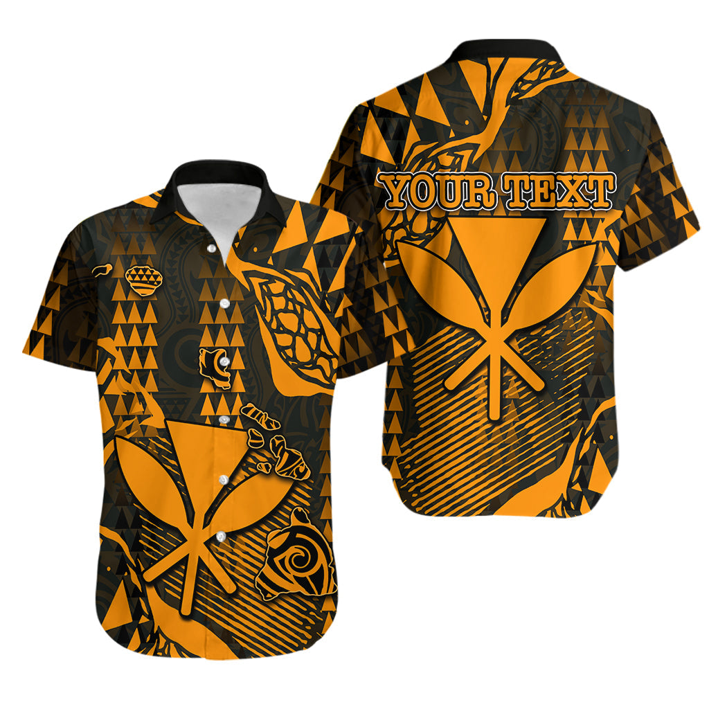 Custom Personalised Hawaii Kanaka Map Hawaiian Shirt Orange Style
