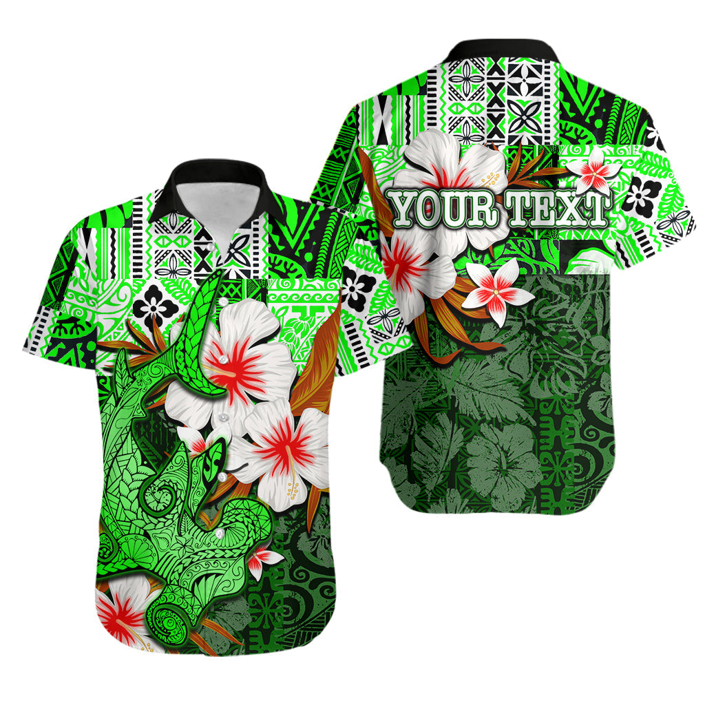 Custom Personalised Hammerhead shark Hawaiian Shirt Hawaii Style Green