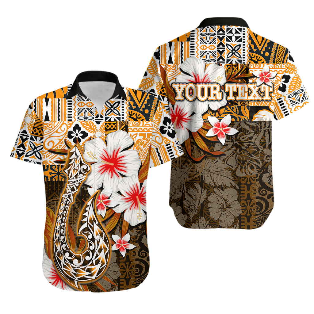 Custom Personalised Hawaii Fish Hook Hawaiian Shirt Orange Style