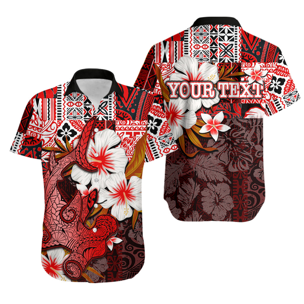 Custom Personalised Hammerhead shark Hawaiian Shirt Hawaii Style Red