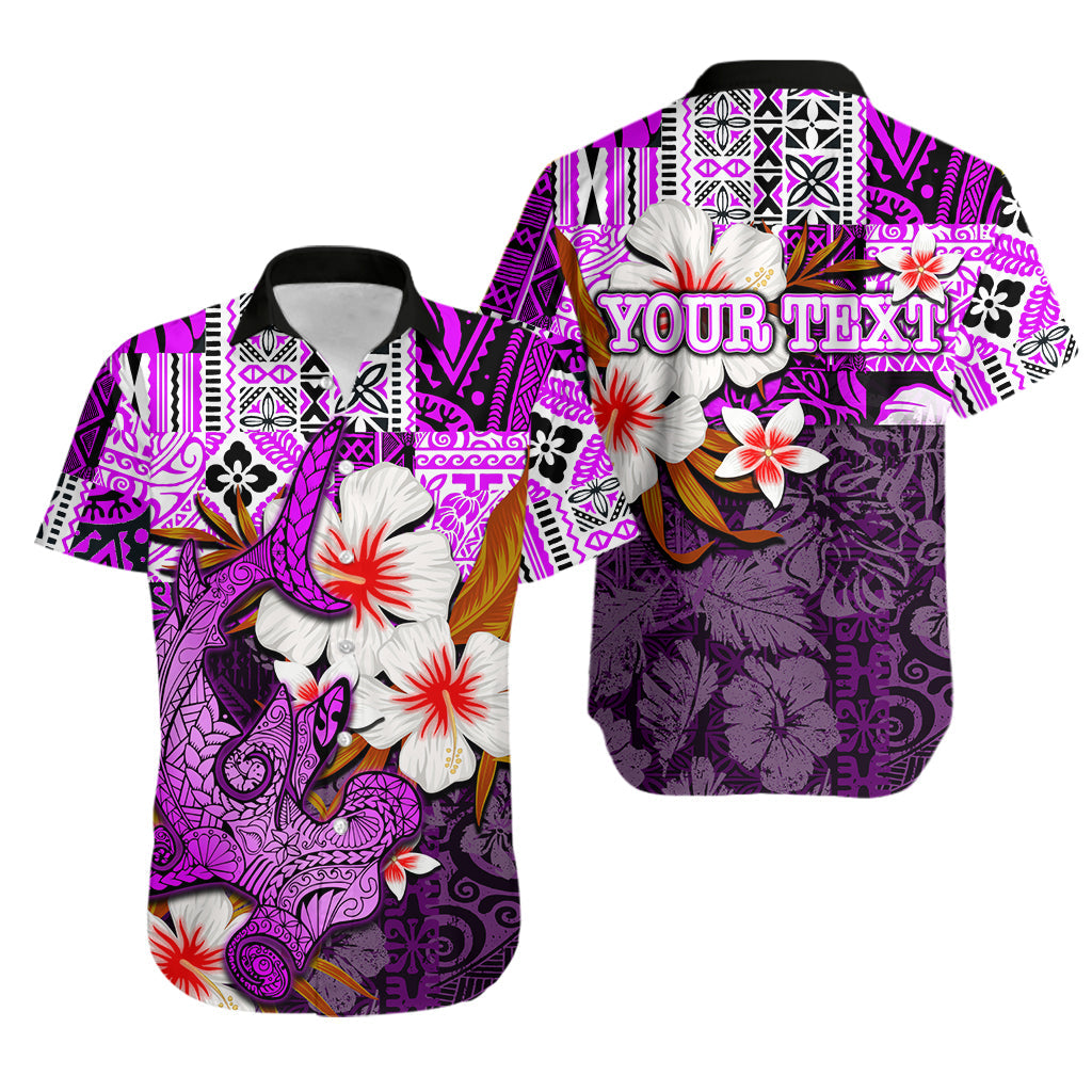 Custom Personalised Hammerhead shark Hawaiian Shirt Hawaii Style Purple