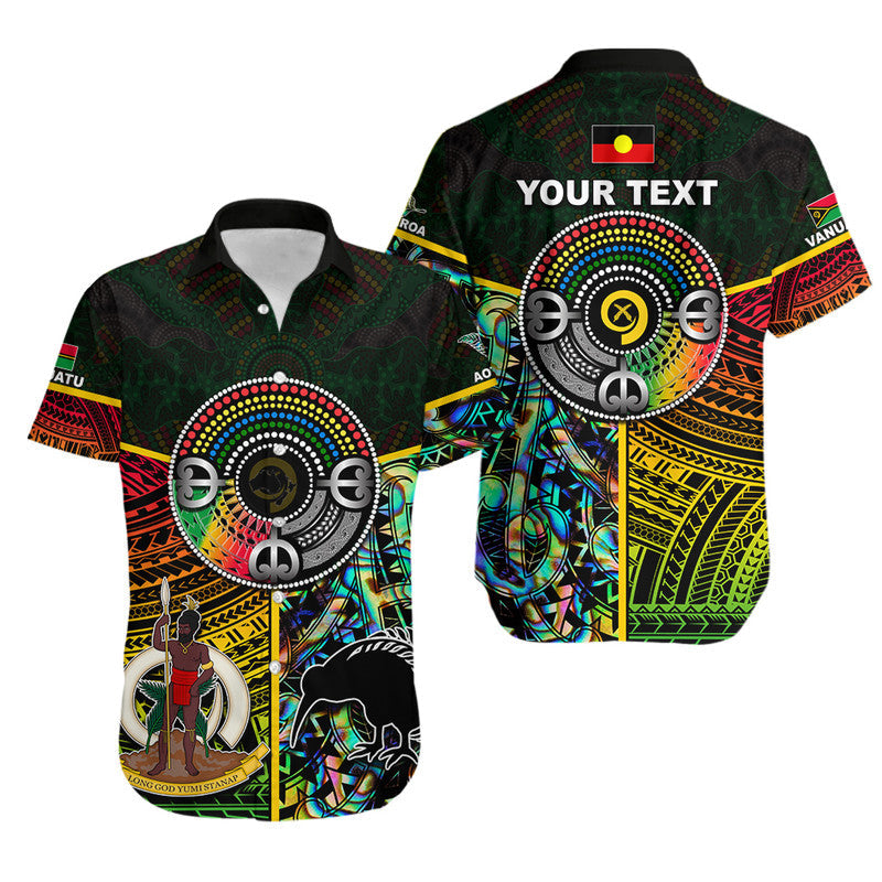 Custom Personalised Vanuatu Mix Maori And Aboriginal Hawaiian Shirt