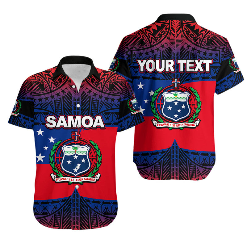 Custom Personalised Samoa Hawaiian Shirt Mix Flag