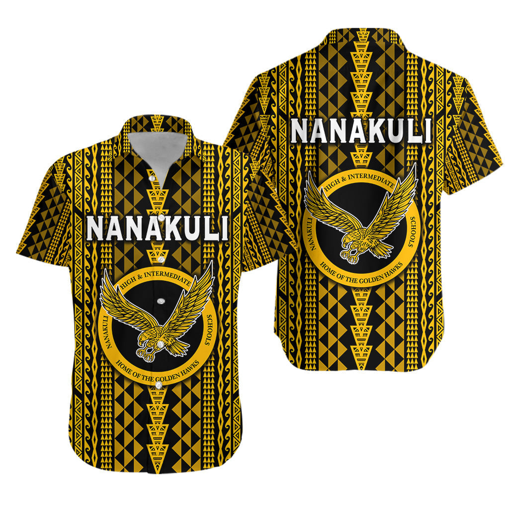 Hawaii Nanakuli School Hawaiian Shirt Golden Hawks Simple Style