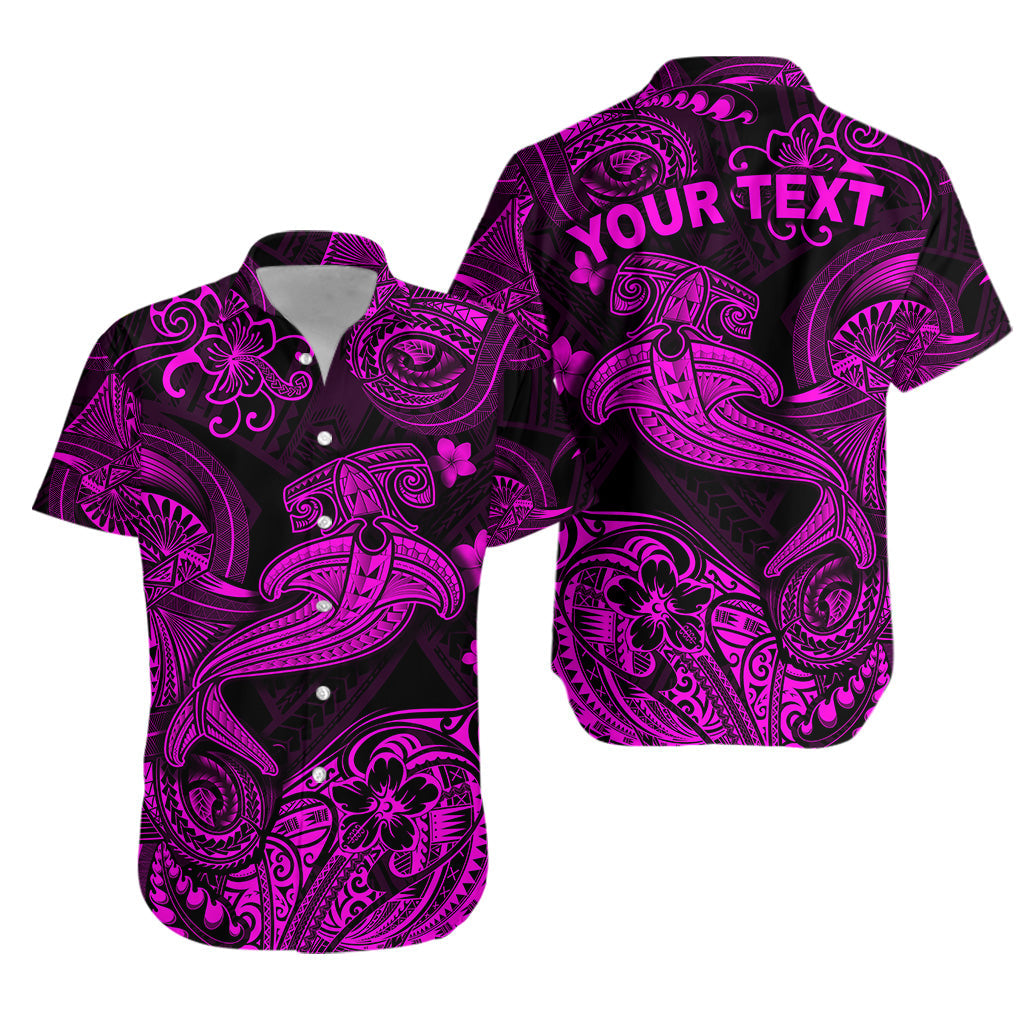 Custom Personalised Hawaii Hammer Shark Polynesian Hawaiian Shirt Unique Style - Pink