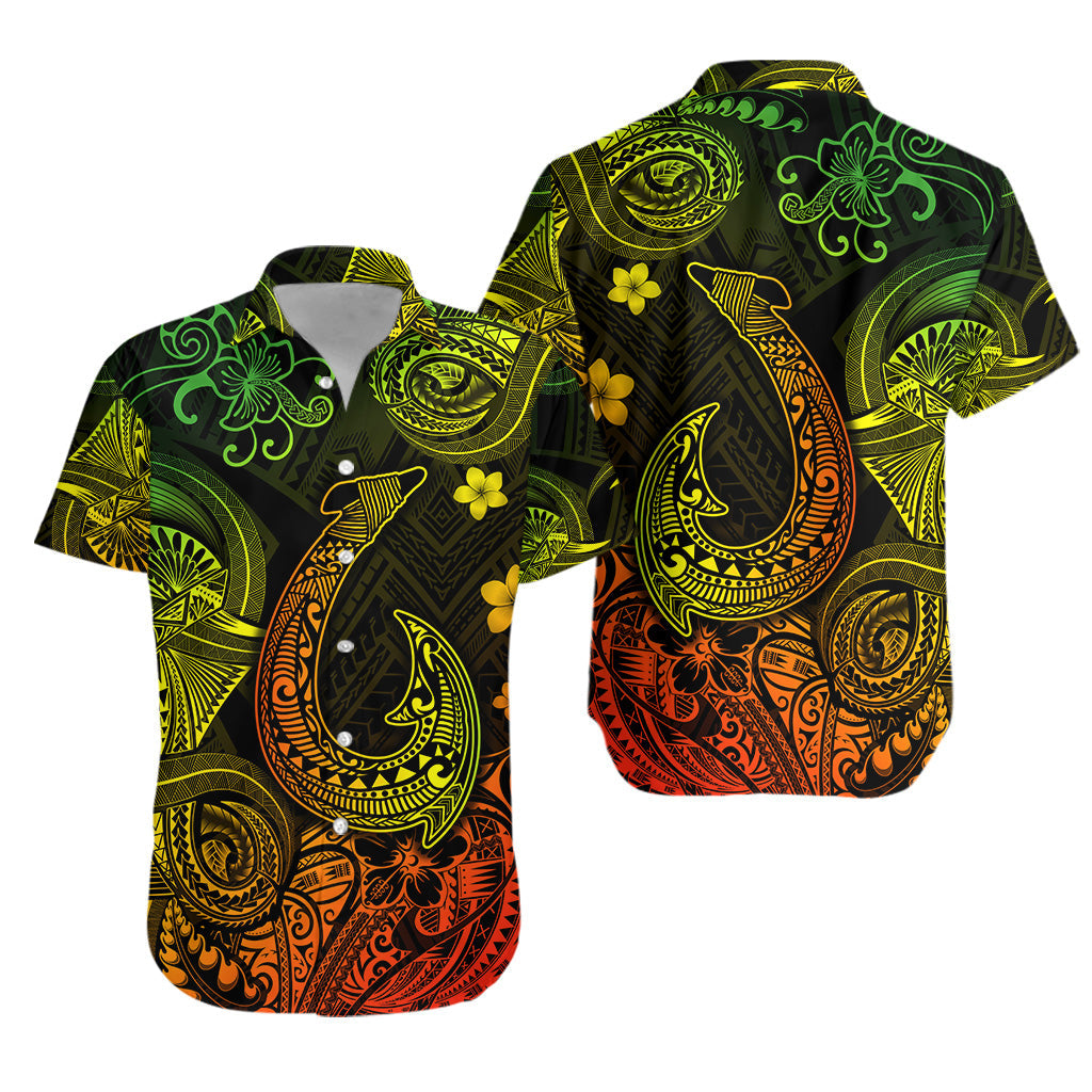 Hawaii Fish Hook Polynesian Hawaiian Shirt Unique Style - Reggae