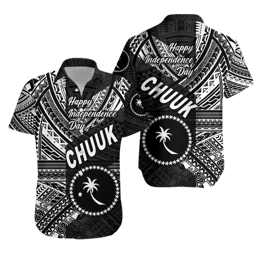 FSM Chuuk Hawaiian Shirt Happy Independence Day Original Vibes - Black