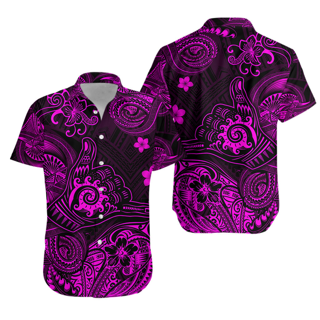 Hawaii Shaka Polynesian Hawaiian Shirt Unique Style - Pink