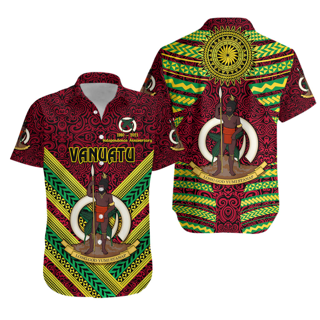 Vanuatu Special Independence Anniversary Hawaiian Shirt Creative Style - Red