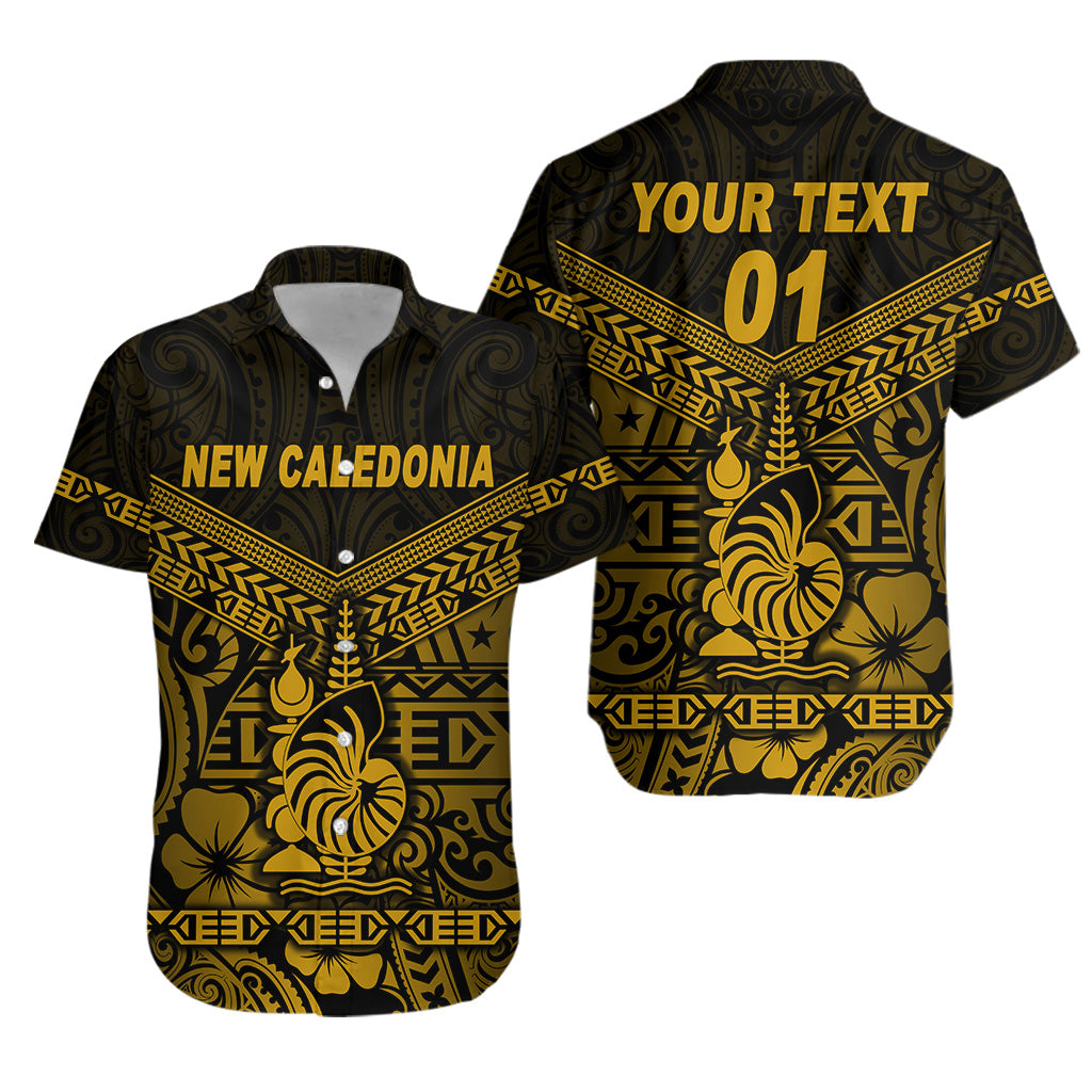 Custom Personalised New Caledonia Hawaiian Shirt Simple Style - Gold