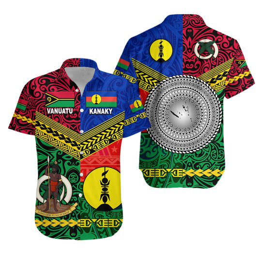 Vanuatu And New Caledonia Kanaky Hawaiian Shirt Together