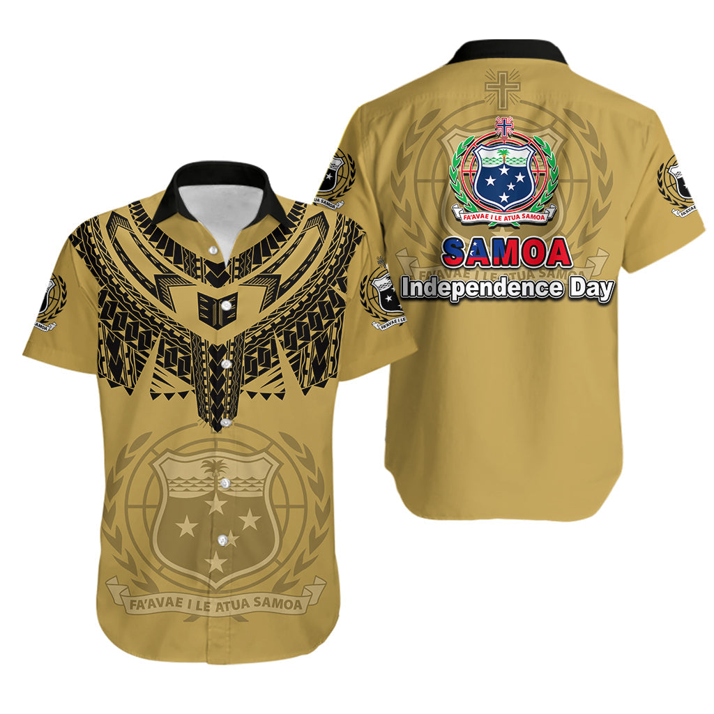Samoa Independence Day Tribal Tattoo Coat Of Arms Hawaiian Shirt No.2