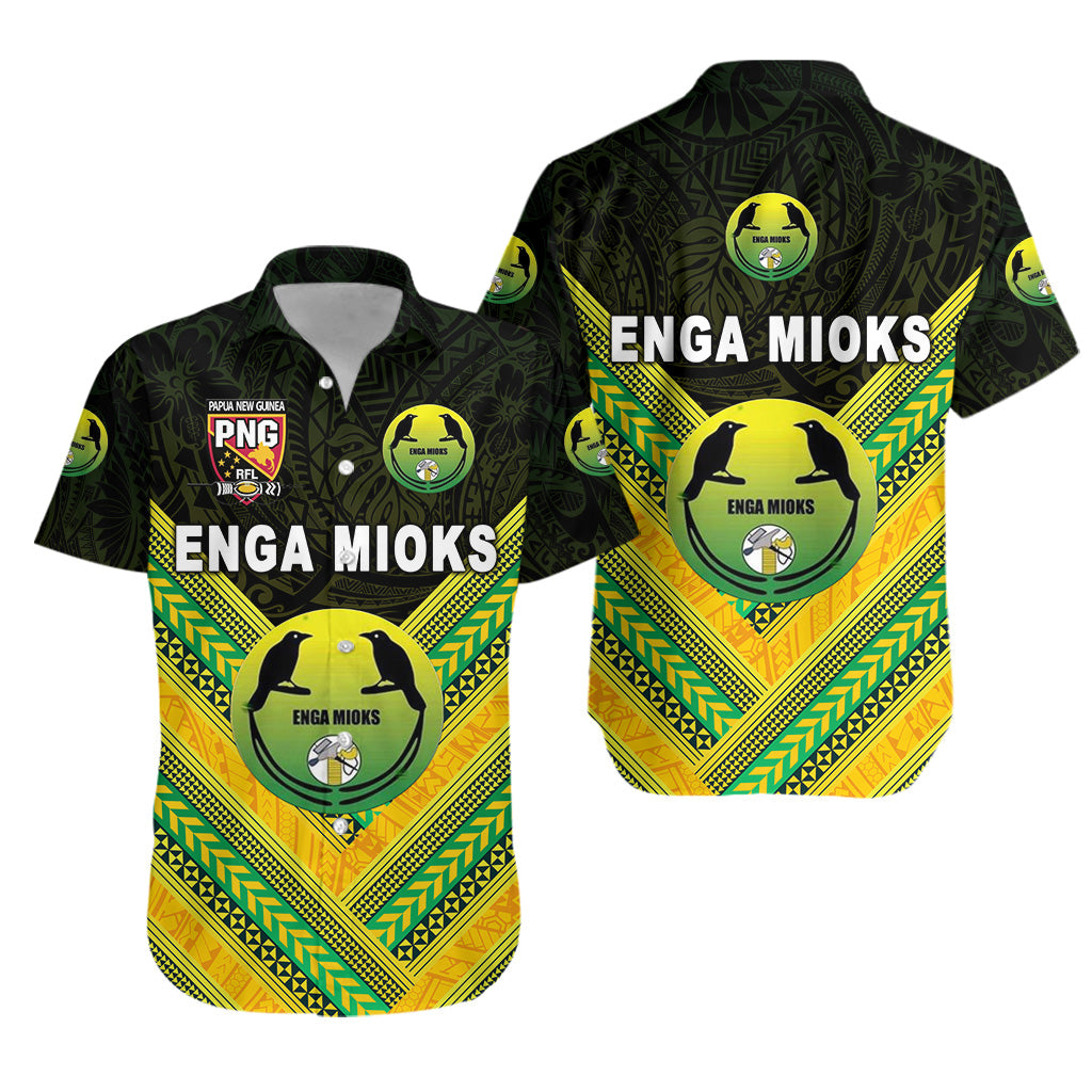 Papua New Guinea Enga Mioks Hawaiian Shirt Rugby Original Style - Black