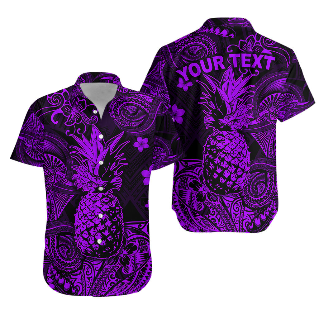 Custom Personalised Hawaii Pineapple Polynesian Hawaiian Shirt Unique Style - Purple