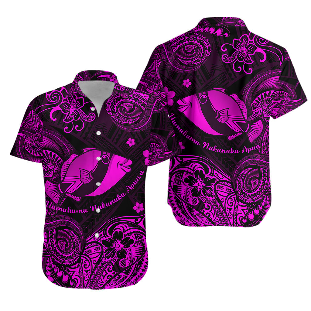 Hawaii State Fish: Humuhumu Nukunuku Apua'a Polynesian Hawaiian Shirt Unique Style - Pink