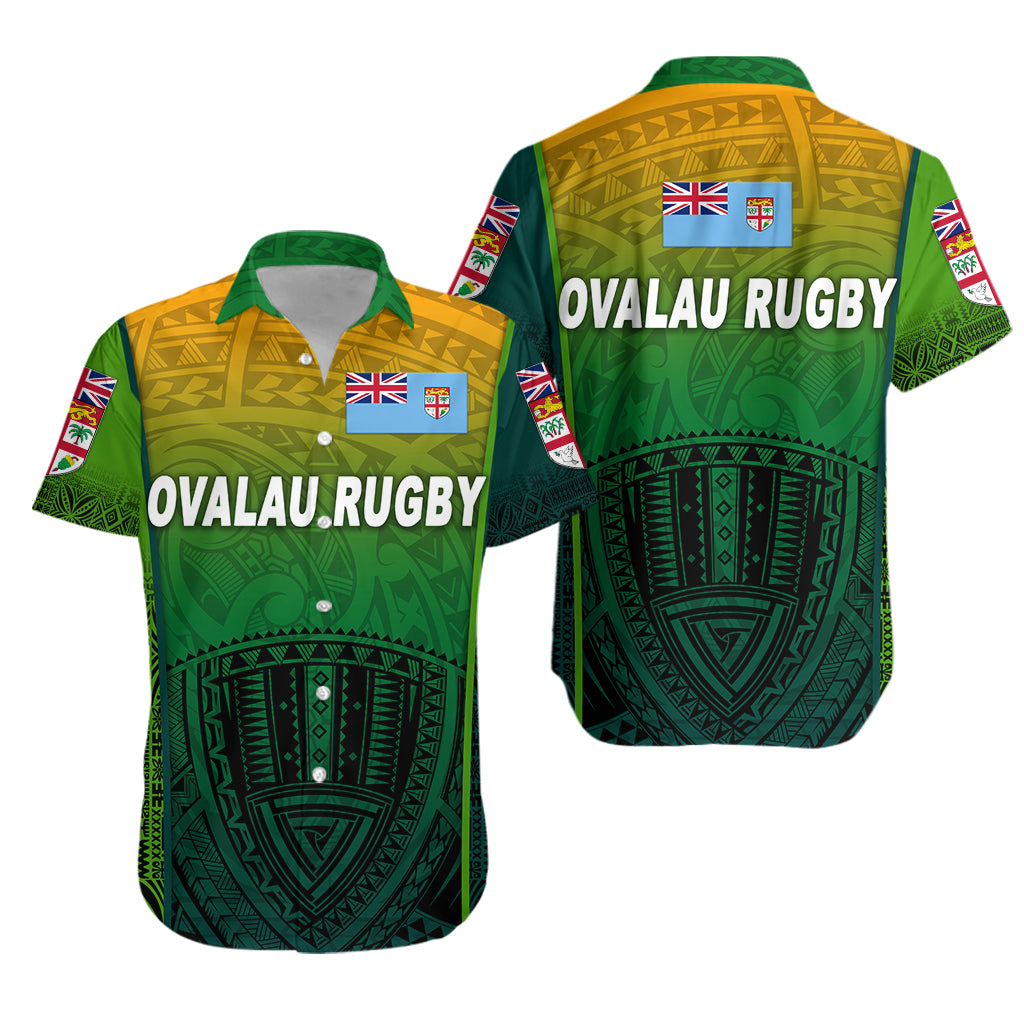 Fiji Ovalau Rugby Hawaiian Shirt Light Green Style