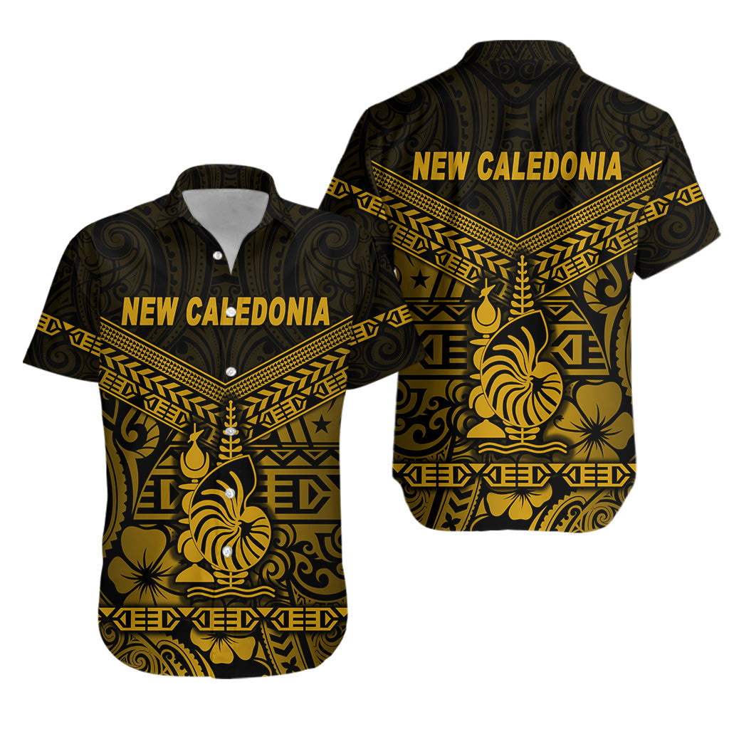 New Caledonia Hawaiian Shirt Simple Style - Gold