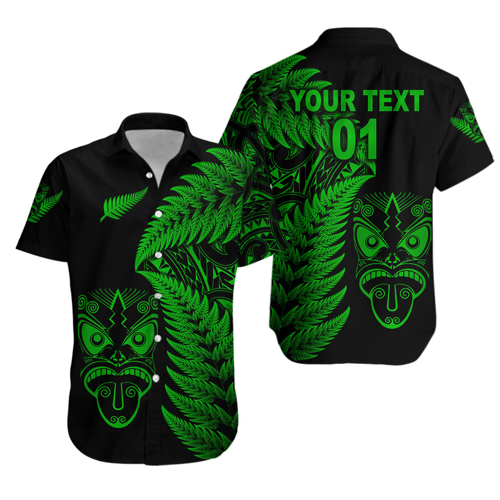 Custom Personalised New Zealand Haka Rugby Maori Hawaiian Shirt Silver Fern Vibes - Green