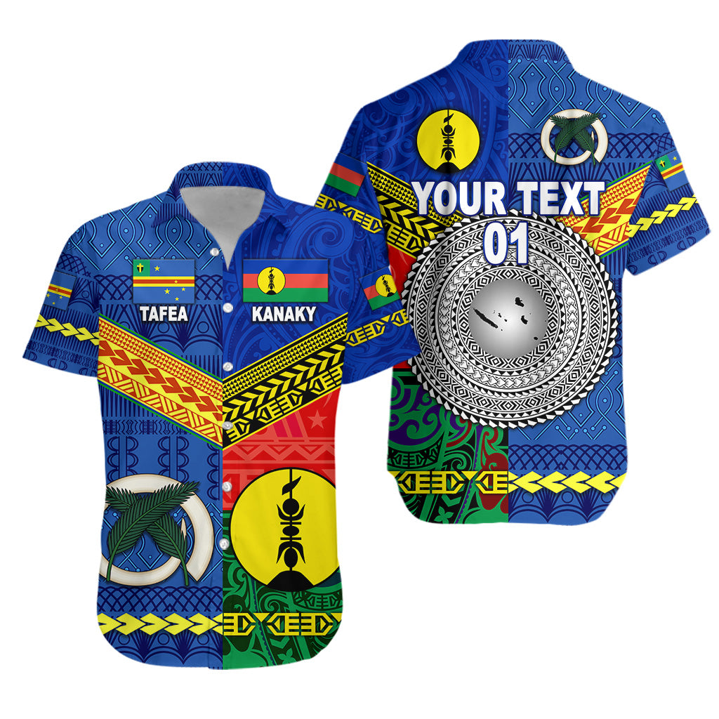 Custom Personalised Vanuatu Tafea Province and Kanaky New Caledonia Hawaiian Shirt Together, Custom Text And Number