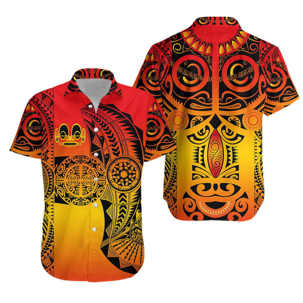 Marquesas Islands Hawaiian Shirt Marquesan Tattoo Original Style - Gradient Red