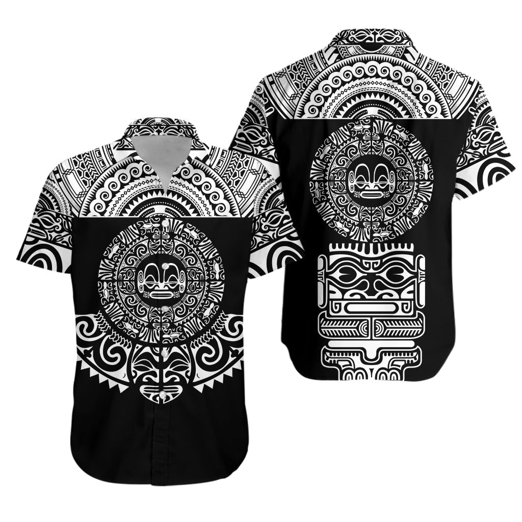 Marquesas Islands Hawaiian Shirt Marquesan Tattoo Simplified Version - Black