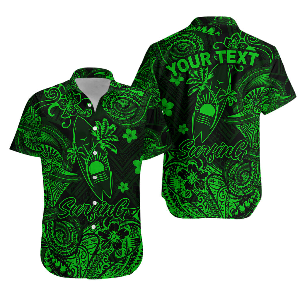 Custom Personalised Hawaii Surfing Polynesian Hawaiian Shirt Unique Style - Green