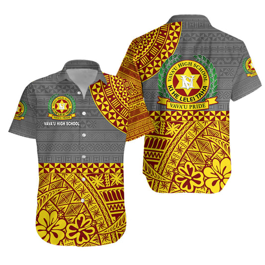 Tonga Vava'u High School Hawaiian Shirt Kupesi Vibes - Grey