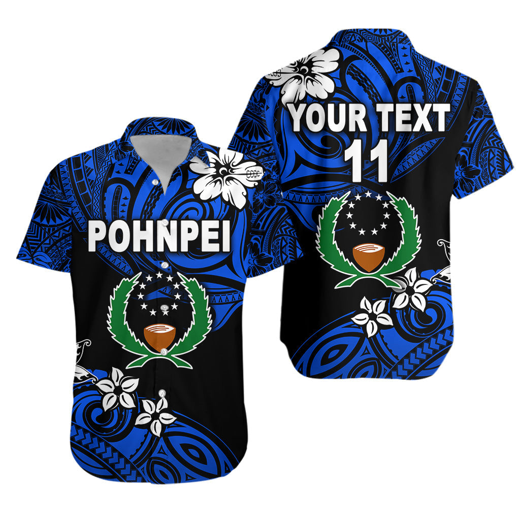 Custom Personalised FSM Pohnpei Hawaiian Shirt Unique Vibes - Blue