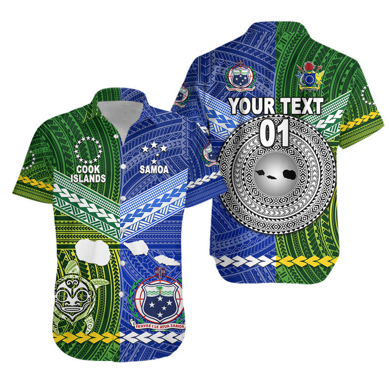 Custom Personalised Samoa And Cook Islands Hawaiian Shirt Together
