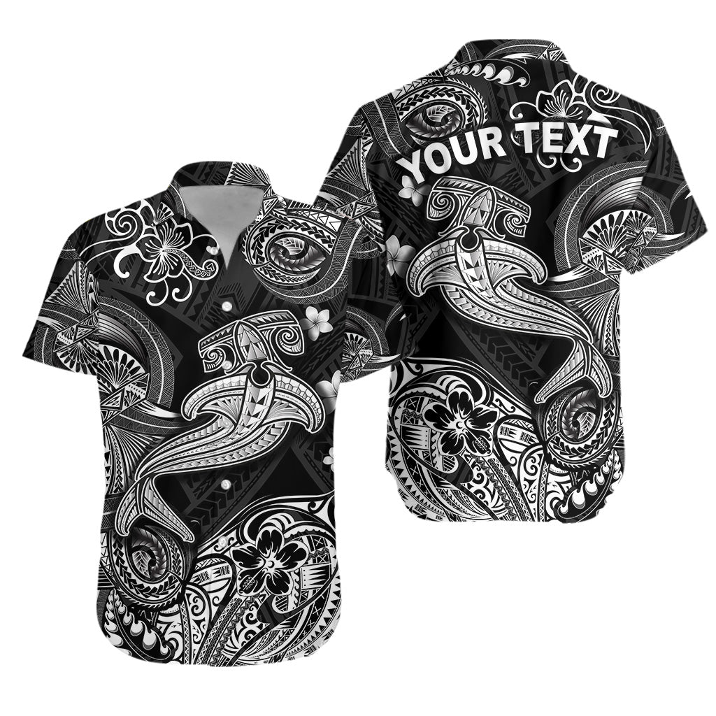 Custom Personalised Hawaii Hammer Shark Polynesian Hawaiian Shirt Unique Style - Black