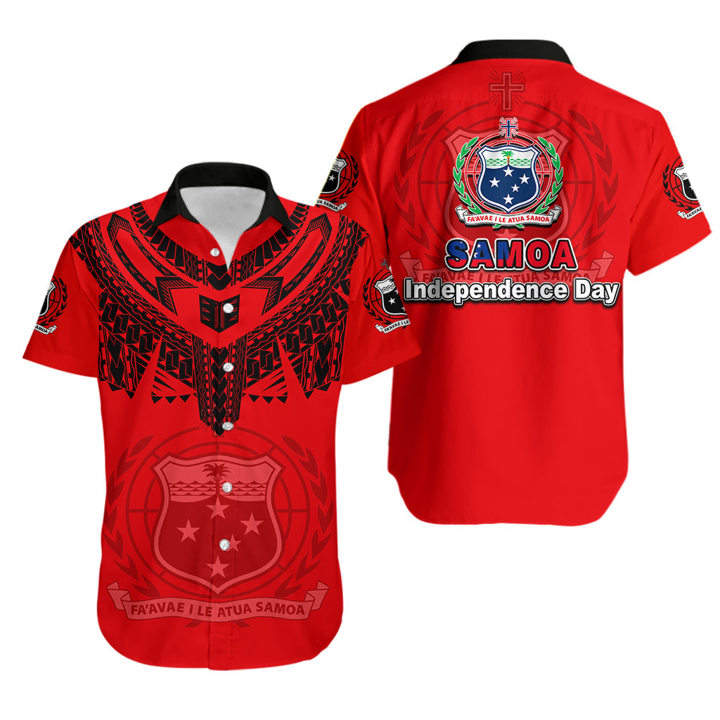 Samoa Independence Day Tribal Tattoo Coat Of Arms Hawaiian Shirt No.1