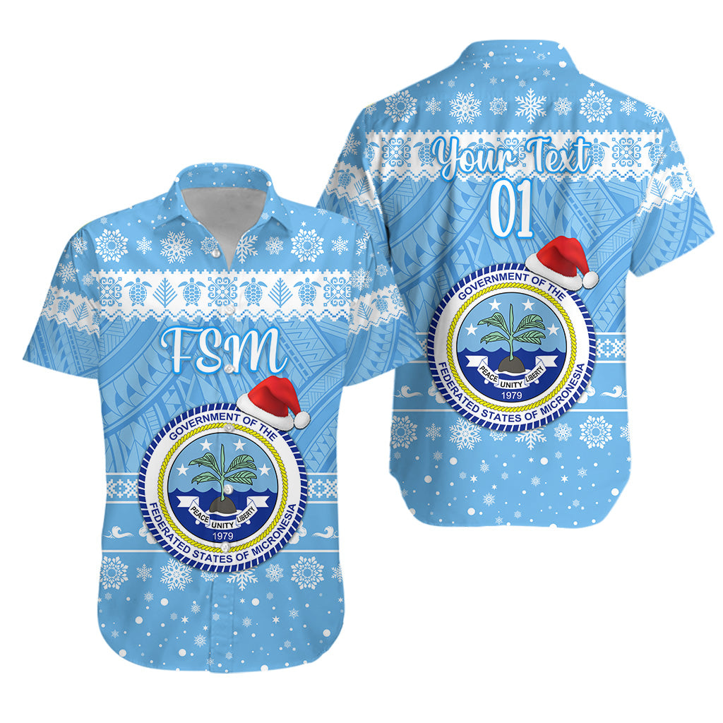 Custom Personalised Federated States of Micronesia Christmas Hawaiian Shirt Simple Style - FSM Seal