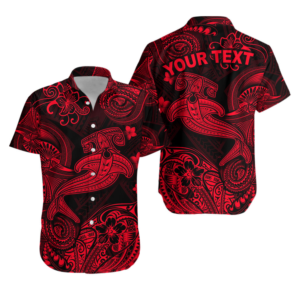 Custom Personalised Hawaii Hammer Shark Polynesian Hawaiian Shirt Unique Style - Red