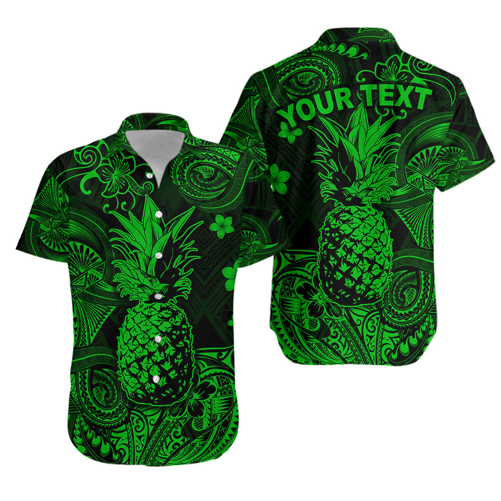 Custom Personalised Hawaii Pineapple Polynesian Hawaiian Shirt Unique Style - Green