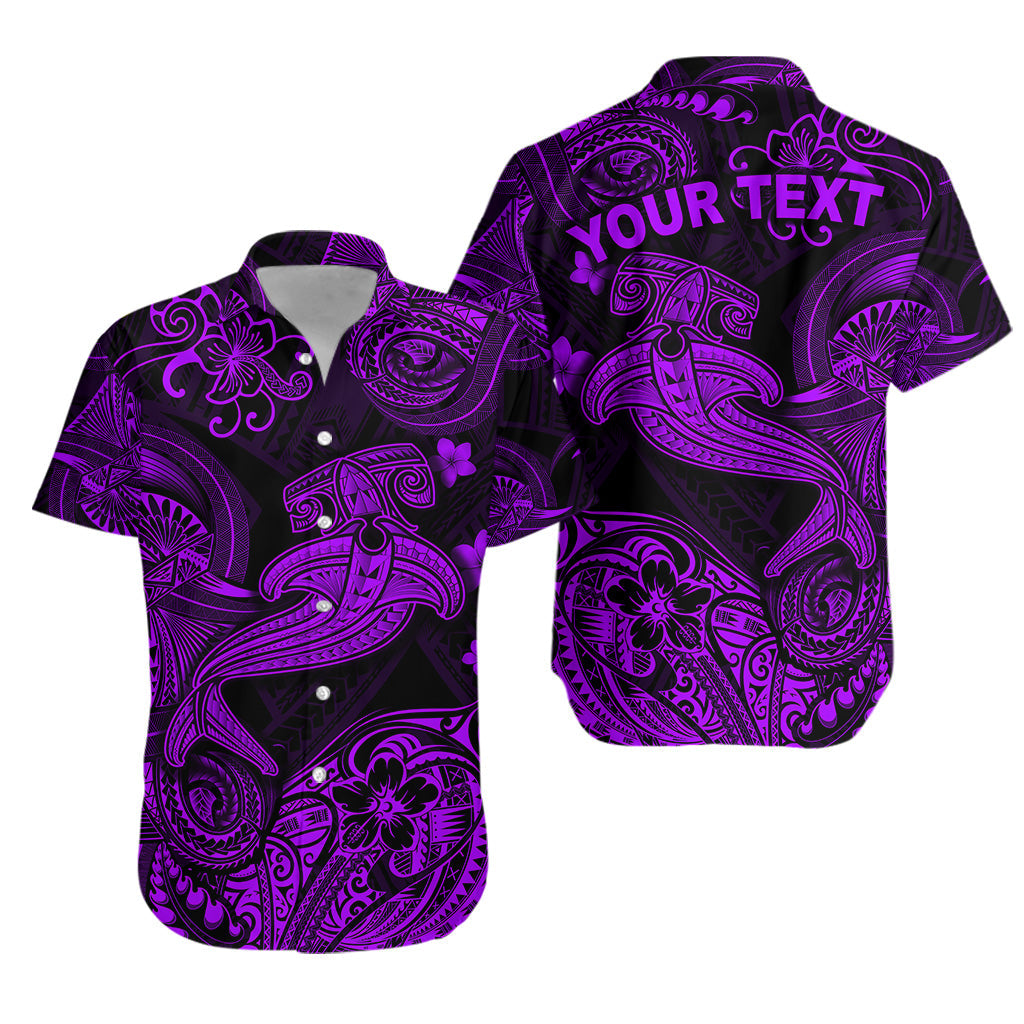 Custom Personalised Hawaii Hammer Shark Polynesian Hawaiian Shirt Unique Style - Purple