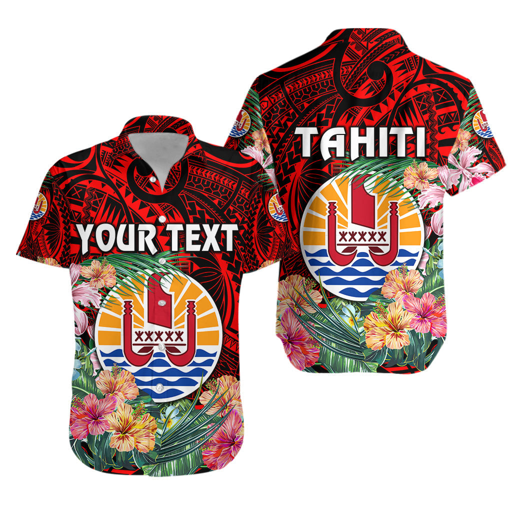 Custom Personalised Tahiti Hawaiian Shirt French Polynesia Simple Vibes - Red