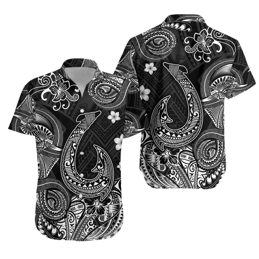 Hawaii Fish Hook Polynesian Hawaiian Shirt Unique Style - Black