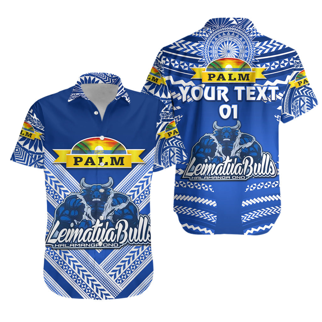 Custom Personalised Mate Ma'a Tonga Hawaiian Shirt Leimatu'a Bulls Creative Style - Blue, Custom Text And Number